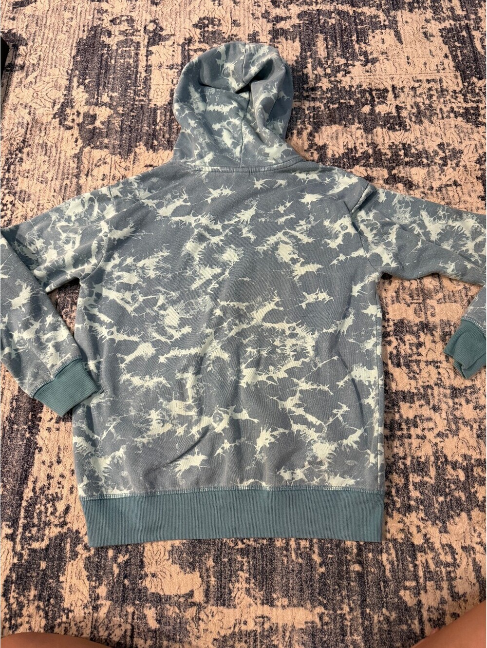 Volcom S Blue Tie Dye Hoodie Skate Y2K Pullover